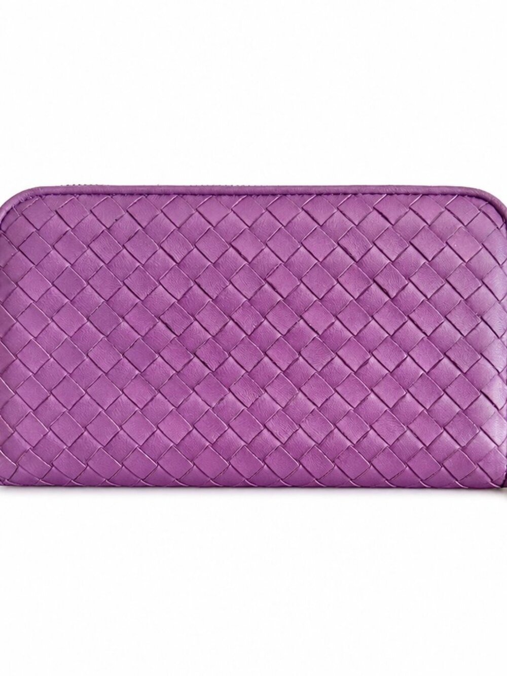 Bottega Veneta Purple Intrecciato Leather Zip-Around Wallet